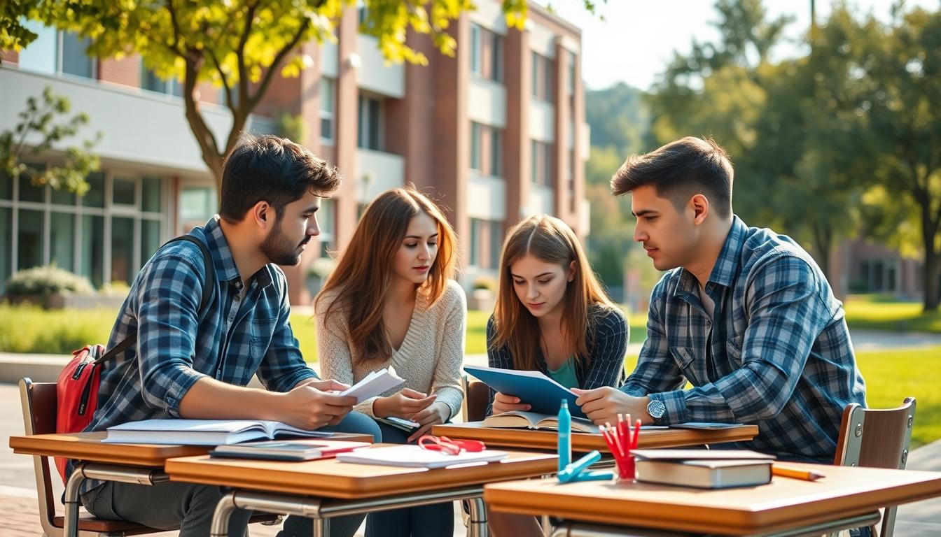 Students working in research laboratory